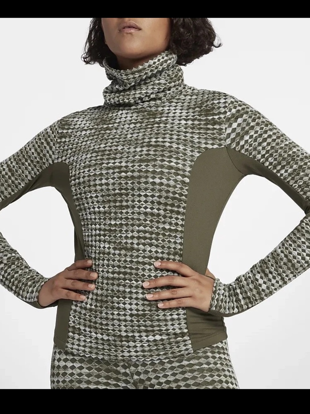 Nike Women’s Pro HyperWarm Long Sleeve Training Top Olive Green